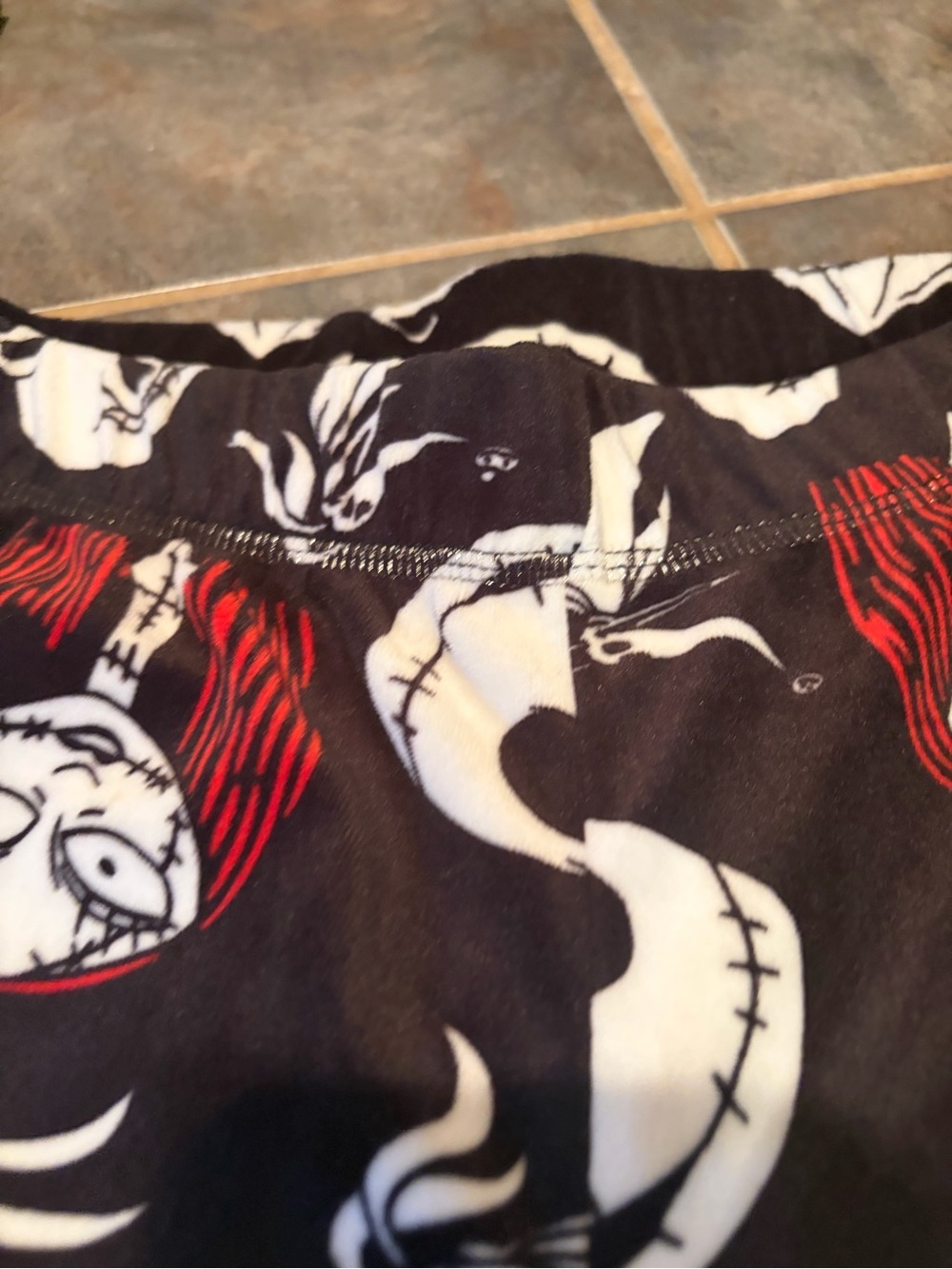 Disney The Nightmare Before Christmas Black Red White Character Pajama Joggers - Picture 3 of 5